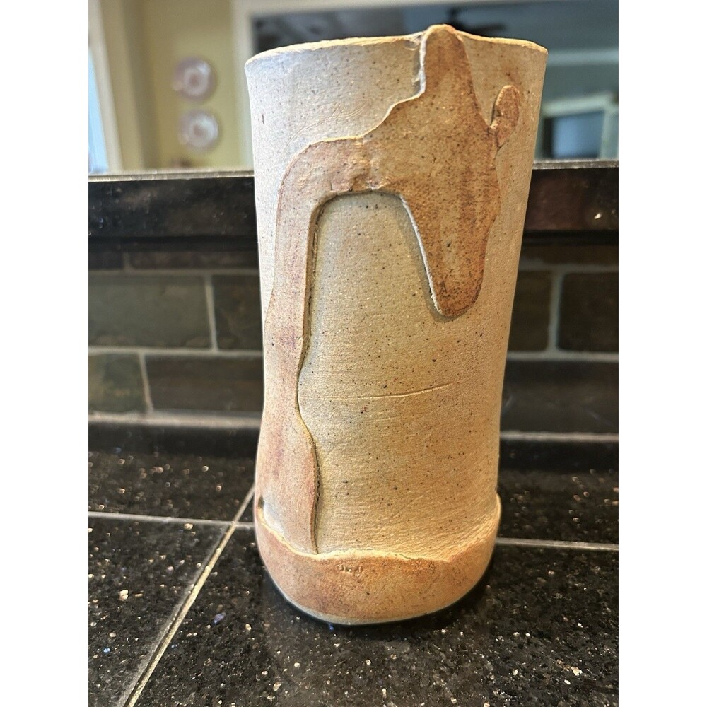 Hand-Thrown Giraffe Stoneward Pottery Vase